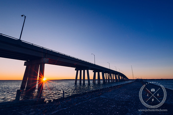 Ponquogue Bridge at Sunset