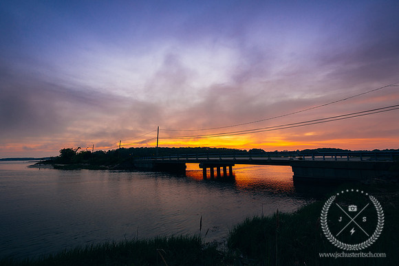 Sunset Behind the Bridge to New Suffolk
