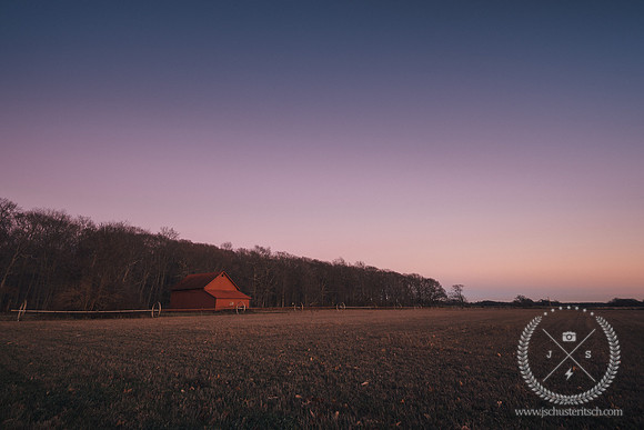 Strawberry Barn with a Purple Sky