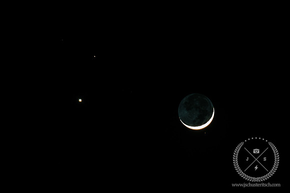 New Moon with Venus and Mars