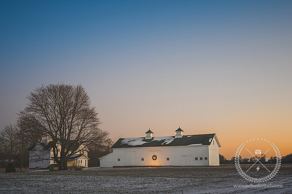 Horse Farm Barn at dusk